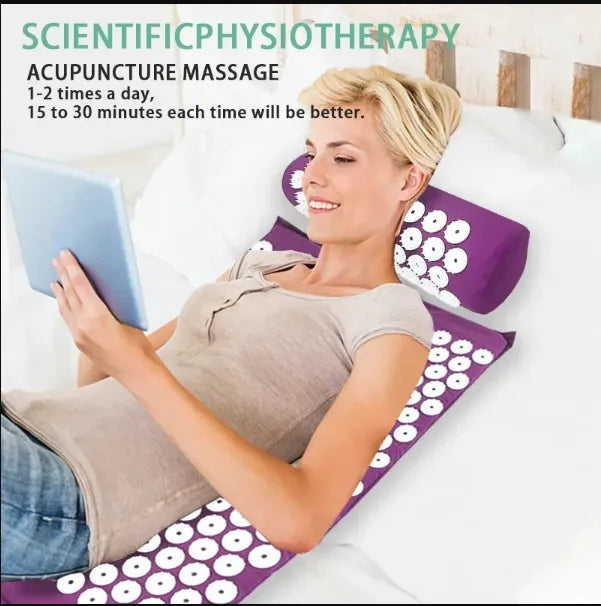 Acupressure Mat & Pillow Set — Back, Neck & Stress Relief