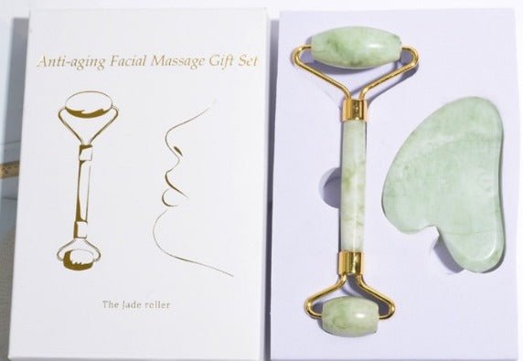Jade Roller & Gua Sha Set — Facial Sculpting Gift Box