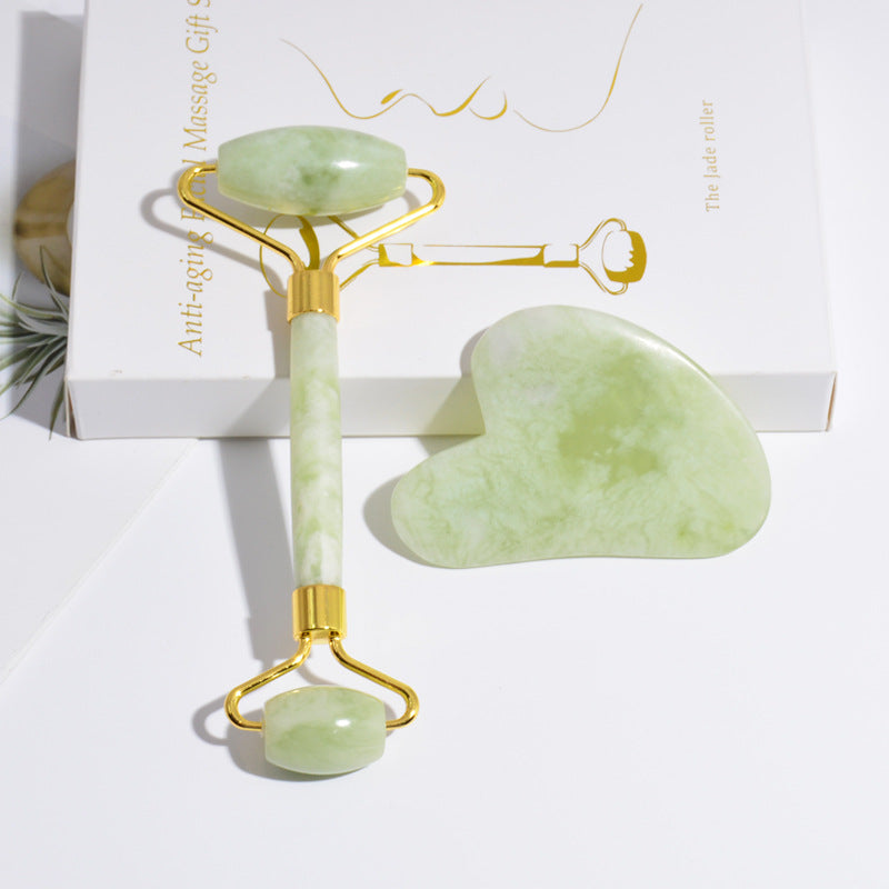 Jade Roller & Gua Sha Set — Facial Sculpting Gift Box