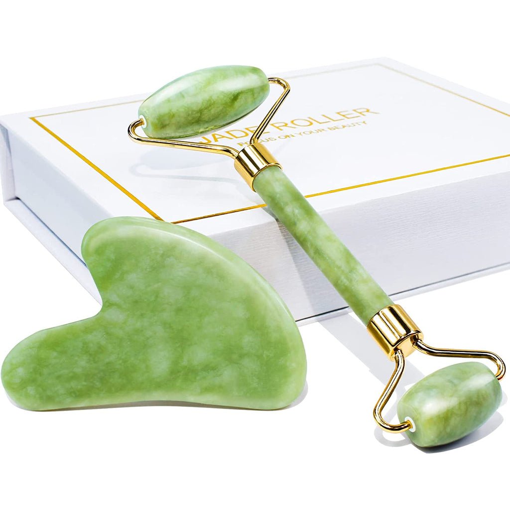 Jade Roller & Gua Sha Set — Facial Sculpting Gift Box