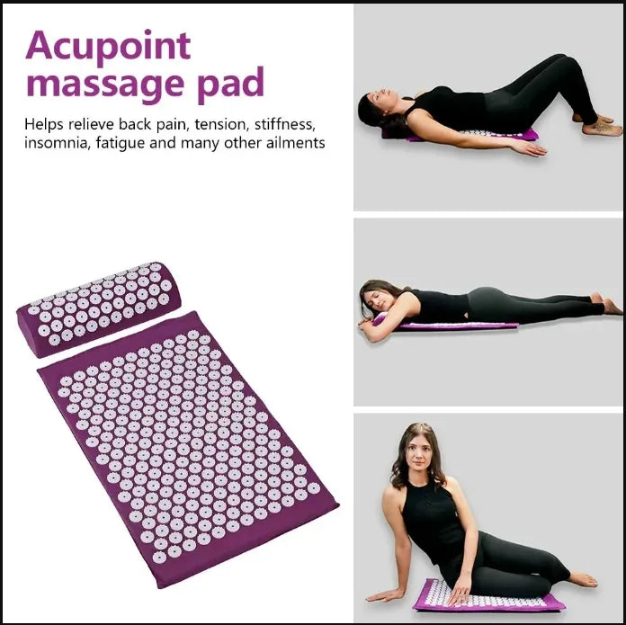 Acupressure Mat & Pillow Set — Back, Neck & Stress Relief
